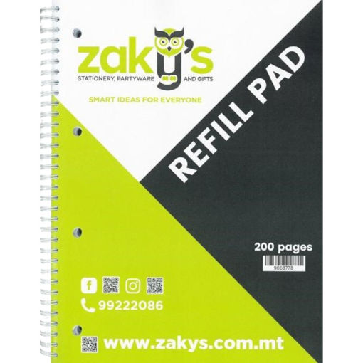 Picture of REFILL PAD ZAKYS 200 PAGES SPIRAL